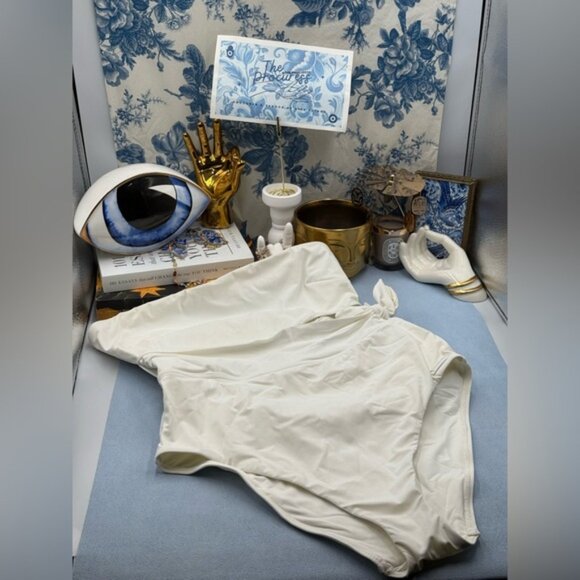 🆕 ZIMMERMANN 🧿 NWOT Separates Sculpt Scarf Tie One Piece, White - Sz 3 US8/10 - Picture 11 of 16